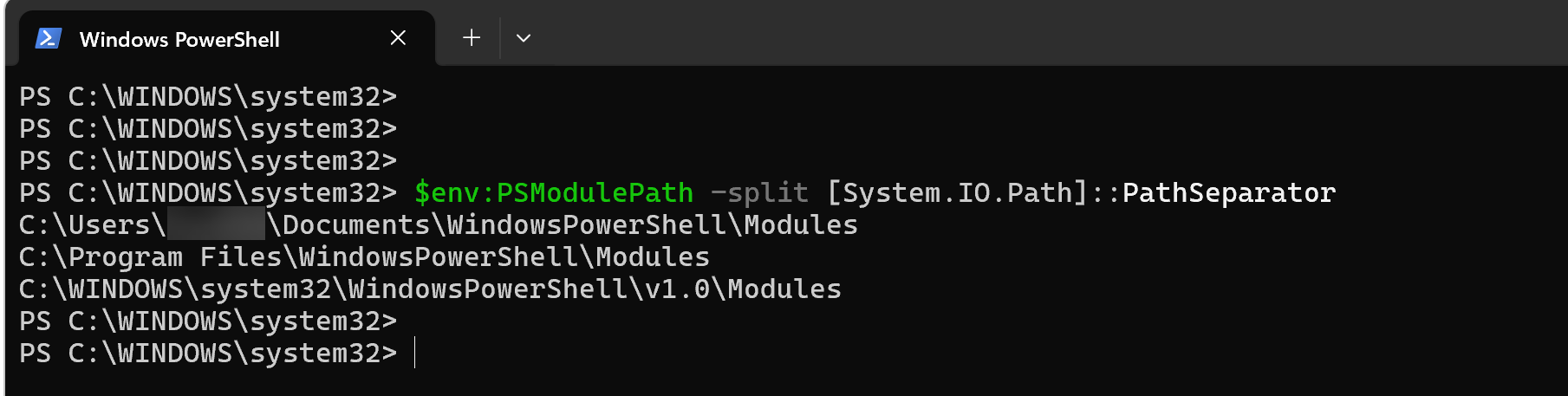 PowerShell searches for modules