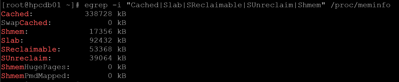 Getting the Cache and Slab details from /proc/meminfo