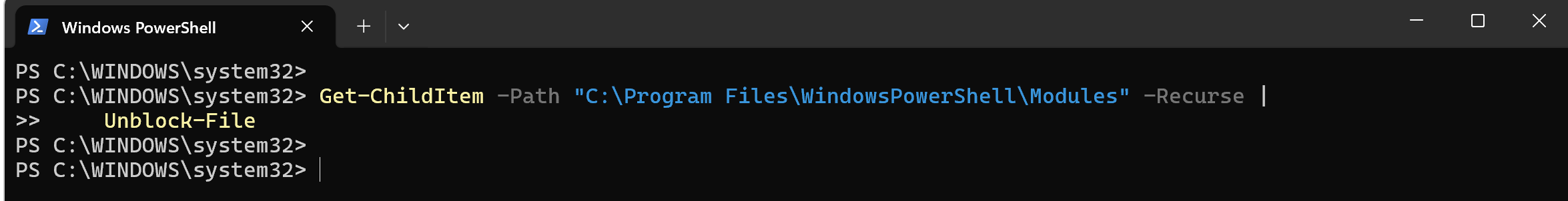 Unblock files