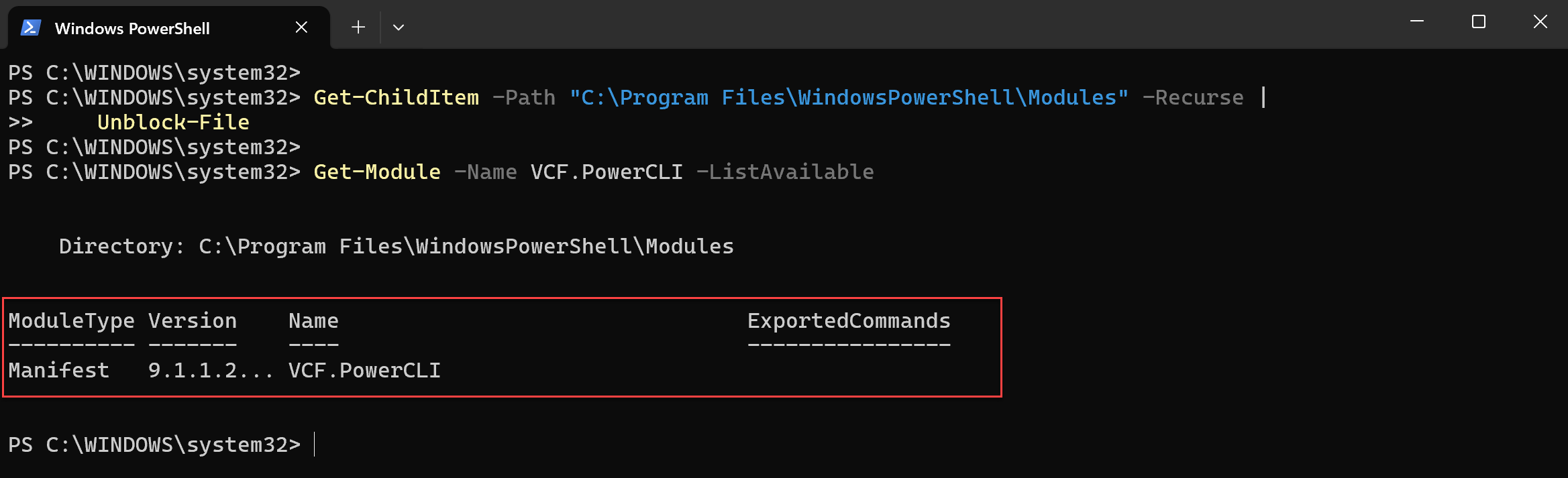 Get-Module VCF.PowerCLI
